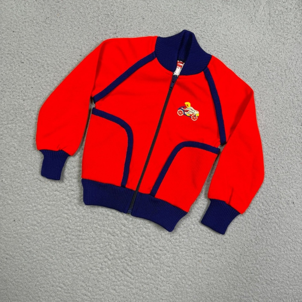 Kids vintage 80s motorcycle zip up sweatshirt